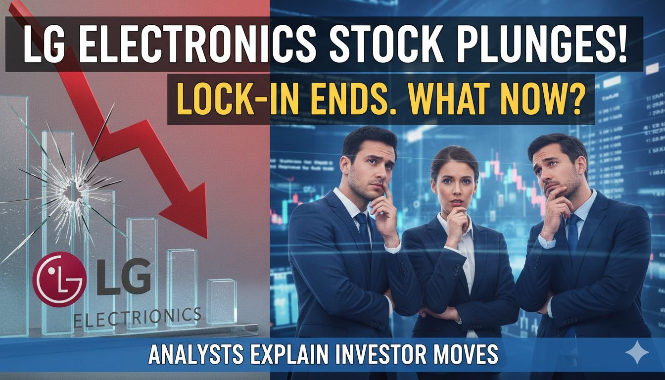 LG Electronics India stock chart showing price drop after lock-in expiry.