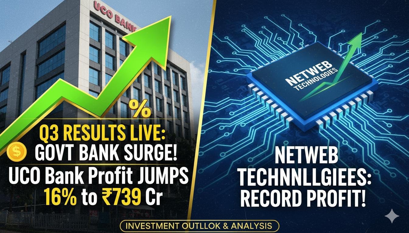 UCO Bank और Netweb Technologies के Q3 वित्तीय परिणामों का ग्राफिक प्रतिनिधित्व