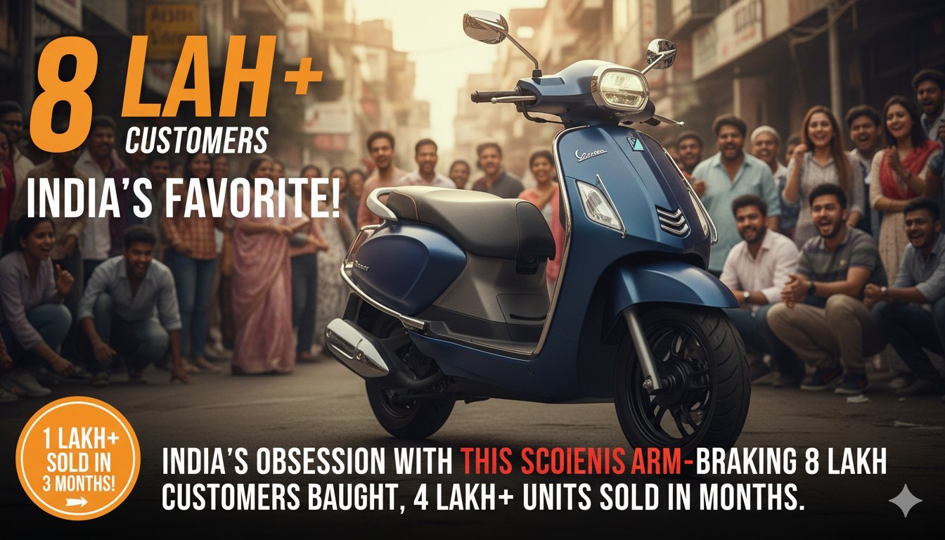 TVS iQube electric scooter zooming on Indian roads with happy riders.