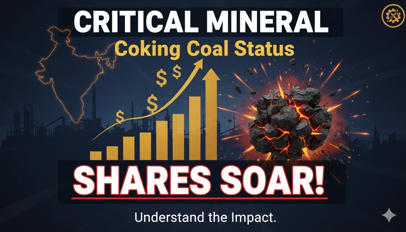 कोकिंग कोल माइनिंग साइट पर मशीनरी से कोयला निकालते वर्कर्स