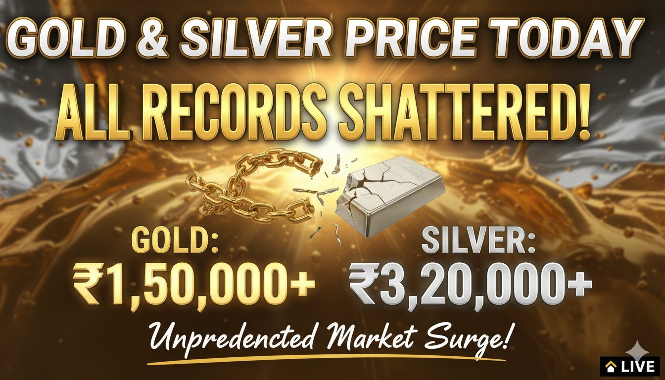 सोने और चांदी की कीमतों का चार्ट रिकॉर्ड ऊंचाई दिखाते हुए