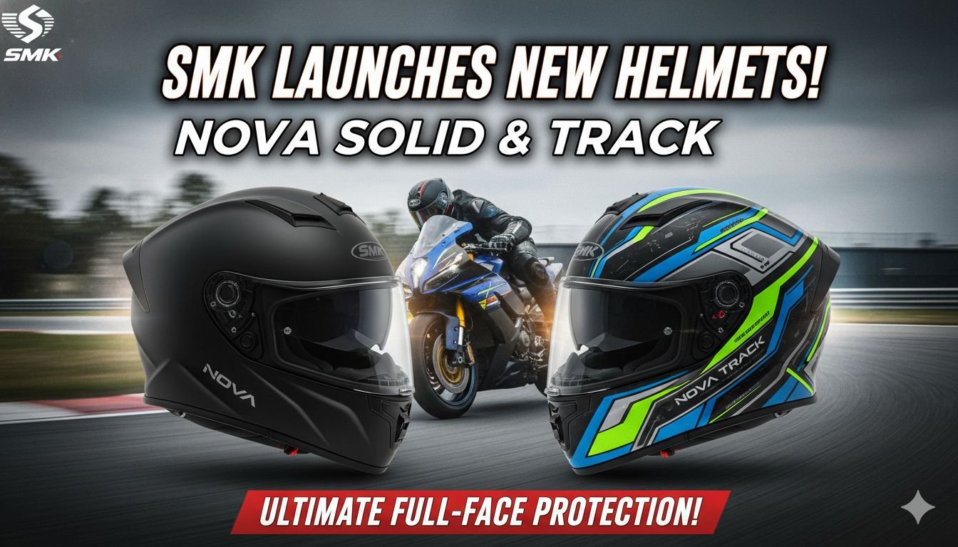 SMK Nova Solid और Nova Track फुल फेस हेलमेट्स की नई सीरीज, ECE सर्टिफाइड सुरक्षा के साथ
