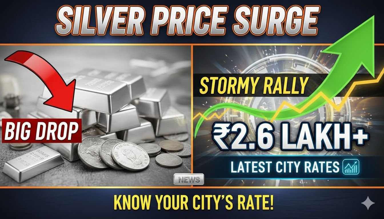 चांदी के सिक्के और बार के साथ बढ़ती हुई कीमत का ग्राफ दिखाता हुआ इमेज, MCX सिल्वर रेट तेजी