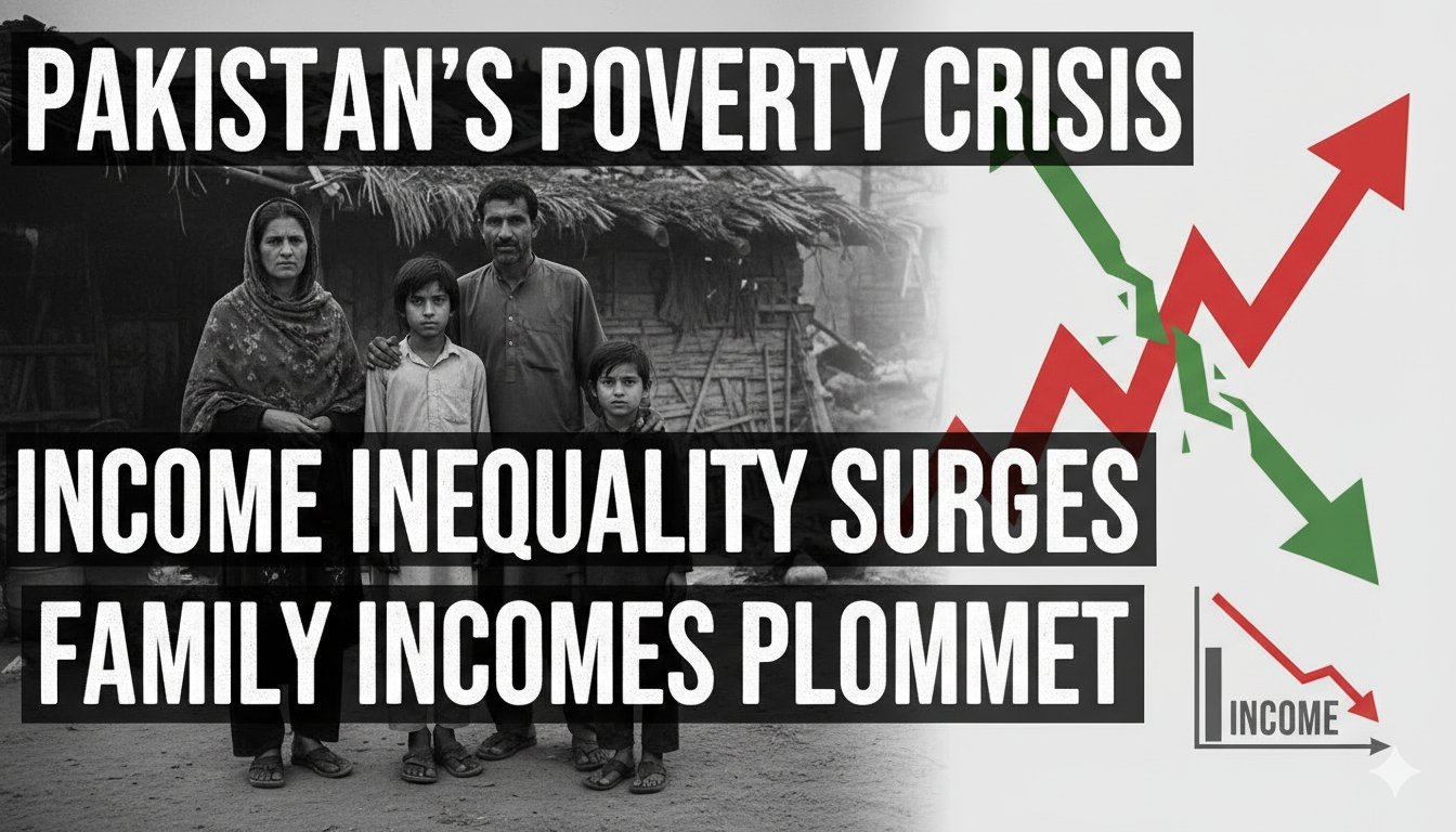 पाकिस्तान में बढ़ती गरीबी और आय असमानता का ग्राफिकल प्रतिनिधित्व, गरीबी रेखा के नीचे लोग
